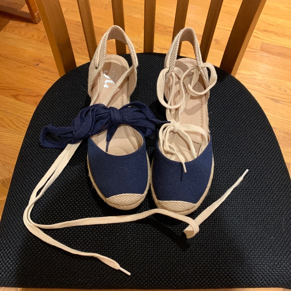 Lace up wedges